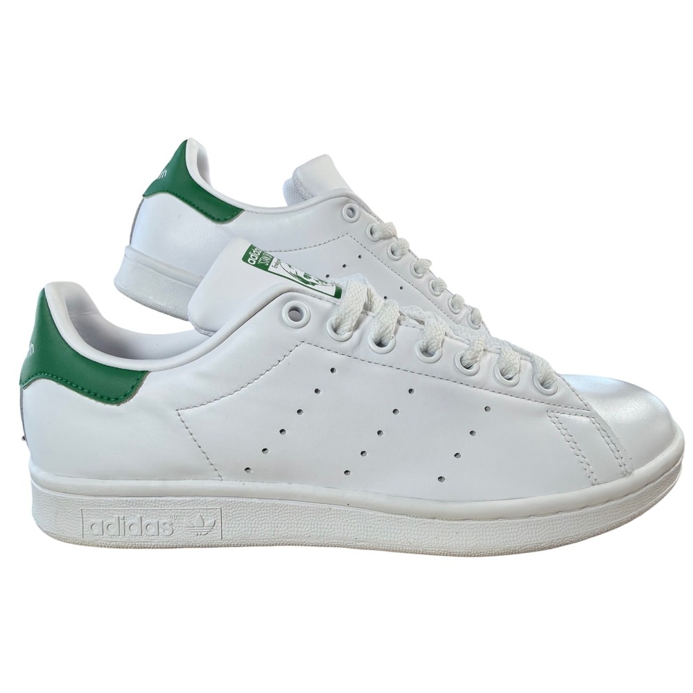 Adidas Stan Smith White Green Leather Low Top Sneakers B24105 Mens 8.5